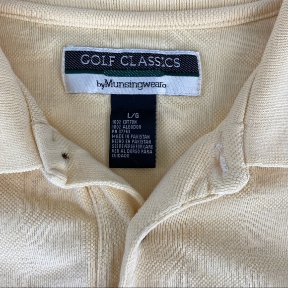 VTG Golf Classics By Munsingwear Polo Shirt Mens Size Large Yellow - Picture 8 of 11